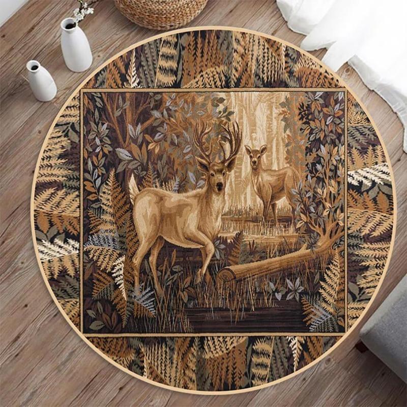 Vintage Bear Deer Printing Pastoral Style Comfortable Circle Soft Carpet Colorful Decorative Rugs Bathroom Anti-slip Door Mat 40x40cm
Vintage Bear Deer Printing Pastoral Style Comfortable Circle Soft Carpet Colorful Decorative Rugs Bathroom Anti-slip Door Mat 40x40cm