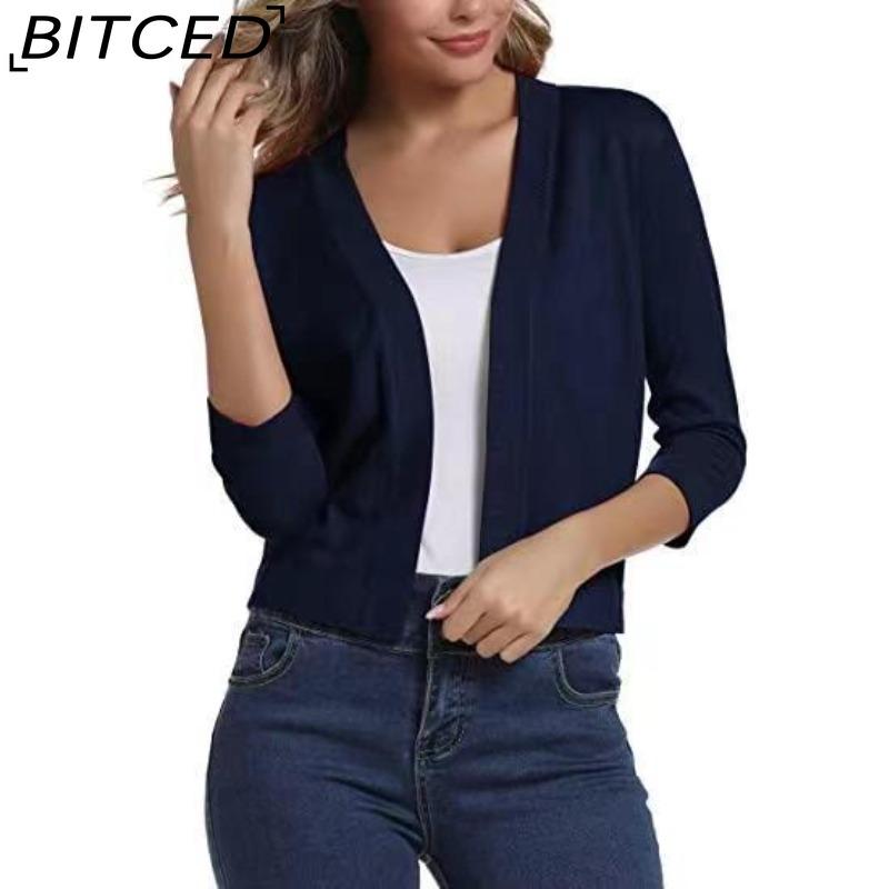 BITCED Women s Knitwear Elegant Minimalist Versatile Short Cardigan Spring/Fall Knit Cardigan L темно-синього кольору
BITCED Women s Knitwear Elegant Minimalist Versatile Short Cardigan Spring/Fall Knit Cardigan L темно-синього кольору