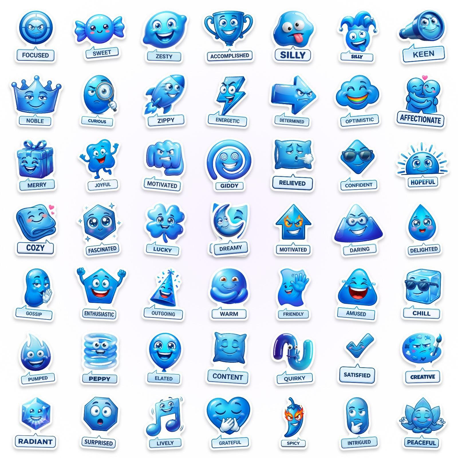 50 Blue Mood Management Stickers Cartoon Expressions English Vocabulary Stickers Children S Psychological Education Waterproof Decorative Stickers
50 Blue Mood Management Stickers Cartoon Expressions English Vocabulary Stickers Children S Psychological Education Waterproof Decorative Stickers