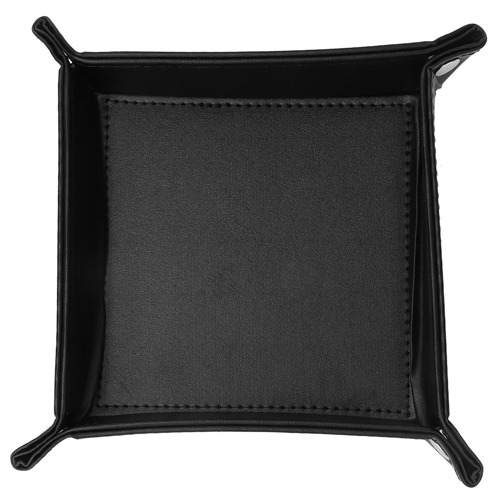 Folding PU Leather Desk Dice Keys Tray Coin Change Watches Sundries Storage Holder(black)
Folding PU Leather Desk Dice Keys Tray Coin Change Watches Sundries Storage Holder(black)