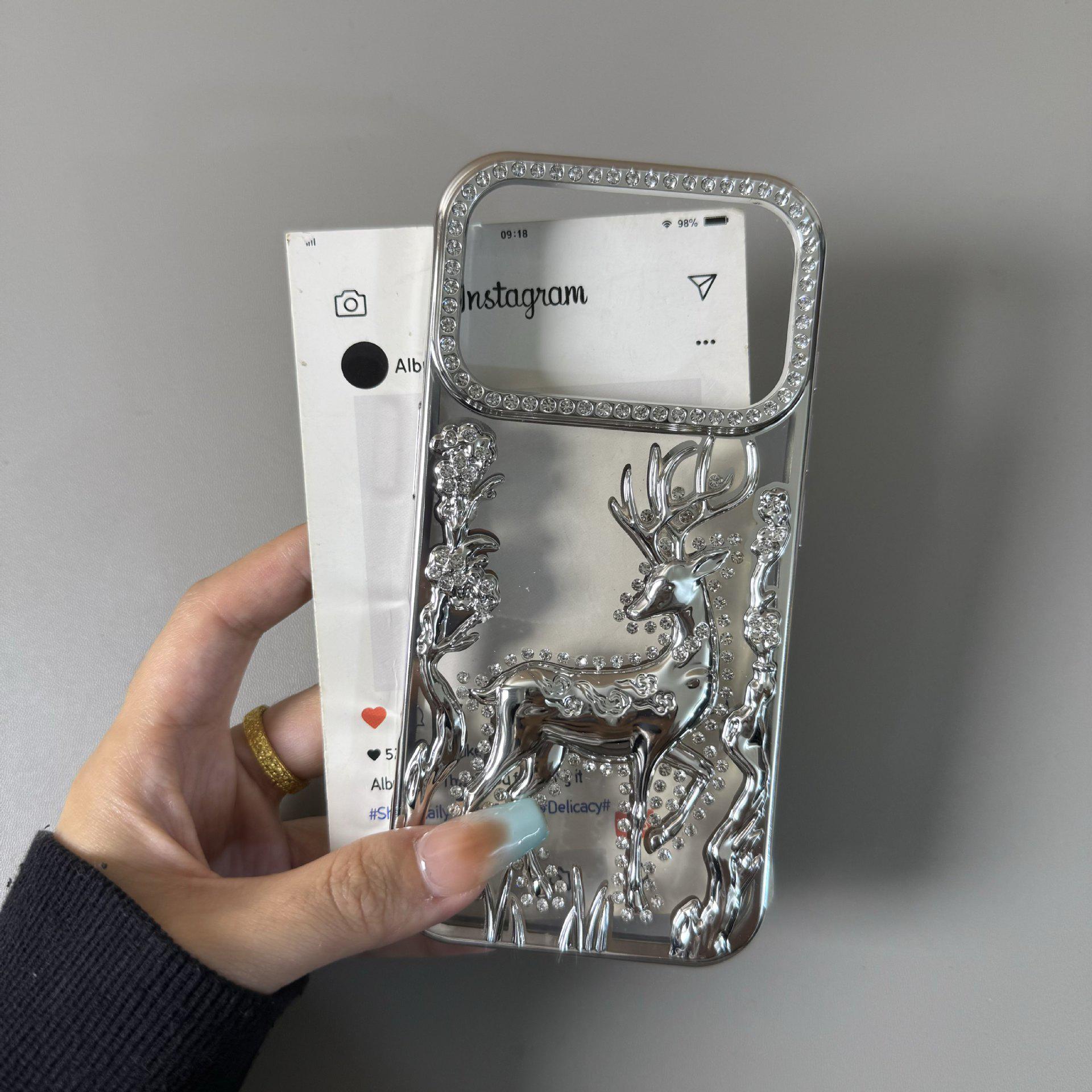 iPhone 17 Pro Max Case, 3D Rhinestone Elk Design, Electroplated Protective Cover for Apple 16. 15 Pro
iPhone 17 Pro Max Case, 3D Rhinestone Elk Design, Electroplated Protective Cover for Apple 16. 15 Pro
