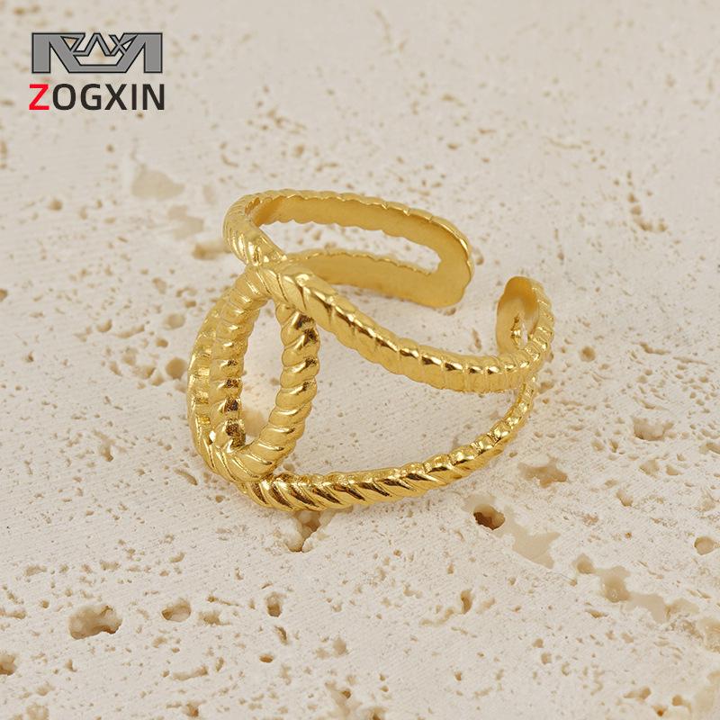 18K Hollow Adjustable Titanium Steel Ring for Women - European & American Fashion Style One size
18K Hollow Adjustable Titanium Steel Ring for Women - European & American Fashion Style One size