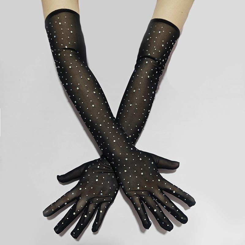 52Cm Sexy Lace Shining Flash Drilling Thin Elasticity Mesh Women Long Gloves Fashion Prom Party Club Stage Performance Cosplay One Size
52Cm Sexy Lace Shining Flash Drilling Thin Elasticity Mesh Women Long Gloves Fashion Prom Party Club Stage Performance Cosplay One Size