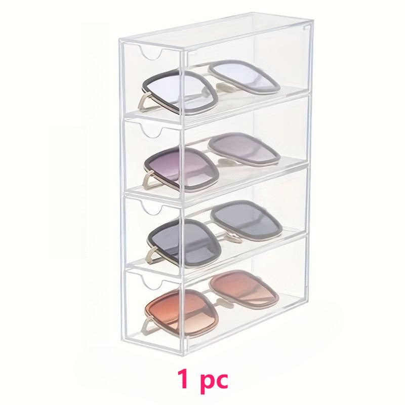 4-Tier Acrylic Sunglass Display Case with Drawer Hard Clear Eyeglass Organizer Box Stackable Storage Solution Eyewear Collection
4-Tier Acrylic Sunglass Display Case with Drawer Hard Clear Eyeglass Organizer Box Stackable Storage Solution Eyewear Collection