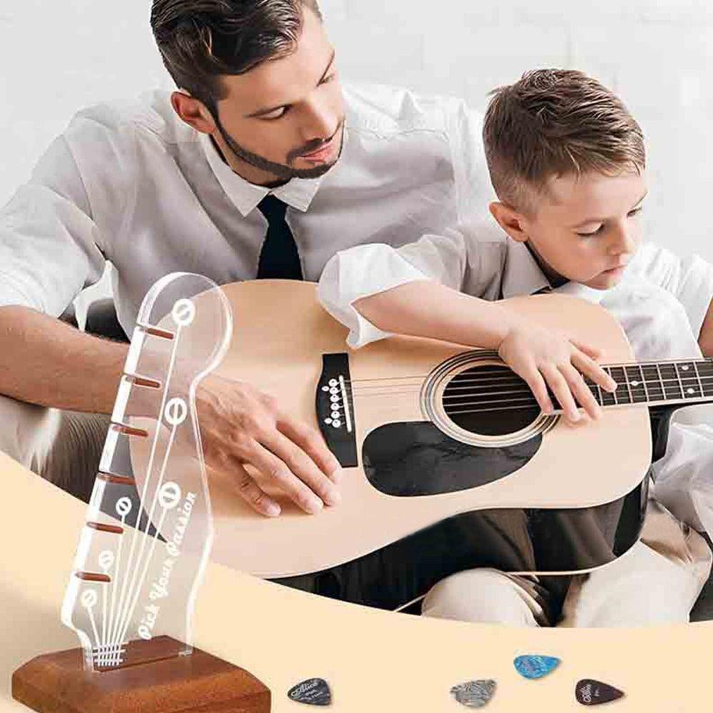 Headstock Shaped Pick Holder Light Wooden Base Display Holder Light for MusicEnthusiasts
Headstock Shaped Pick Holder Light Wooden Base Display Holder Light for MusicEnthusiasts