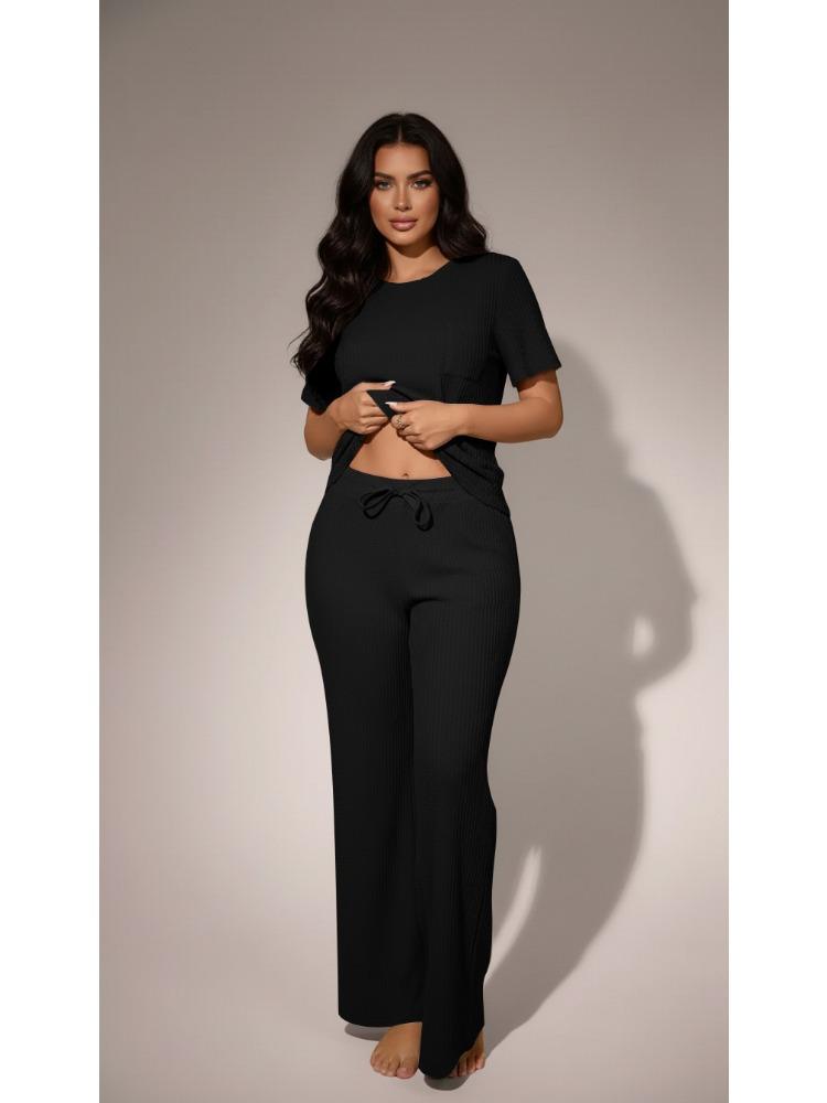 Women 2 Piece Casual Set Short Sleeve Long Pants Textured Waffle Set For Women XL чорний
Women 2 Piece Casual Set Short Sleeve Long Pants Textured Waffle Set For Women XL чорний