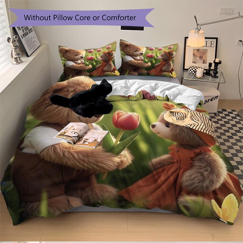 3pcs Teddy Bear Bedding Set - Includes One Quilt Cover and Two Pillowcases (No Core) - Anime Cartoon Design, Perfect for Bedroom and Guest R 135x200cm
3pcs Teddy Bear Bedding Set - Includes One Quilt Cover and Two Pillowcases (No Core) - Anime Cartoon Design, Perfect for Bedroom and Guest R 135x200cm