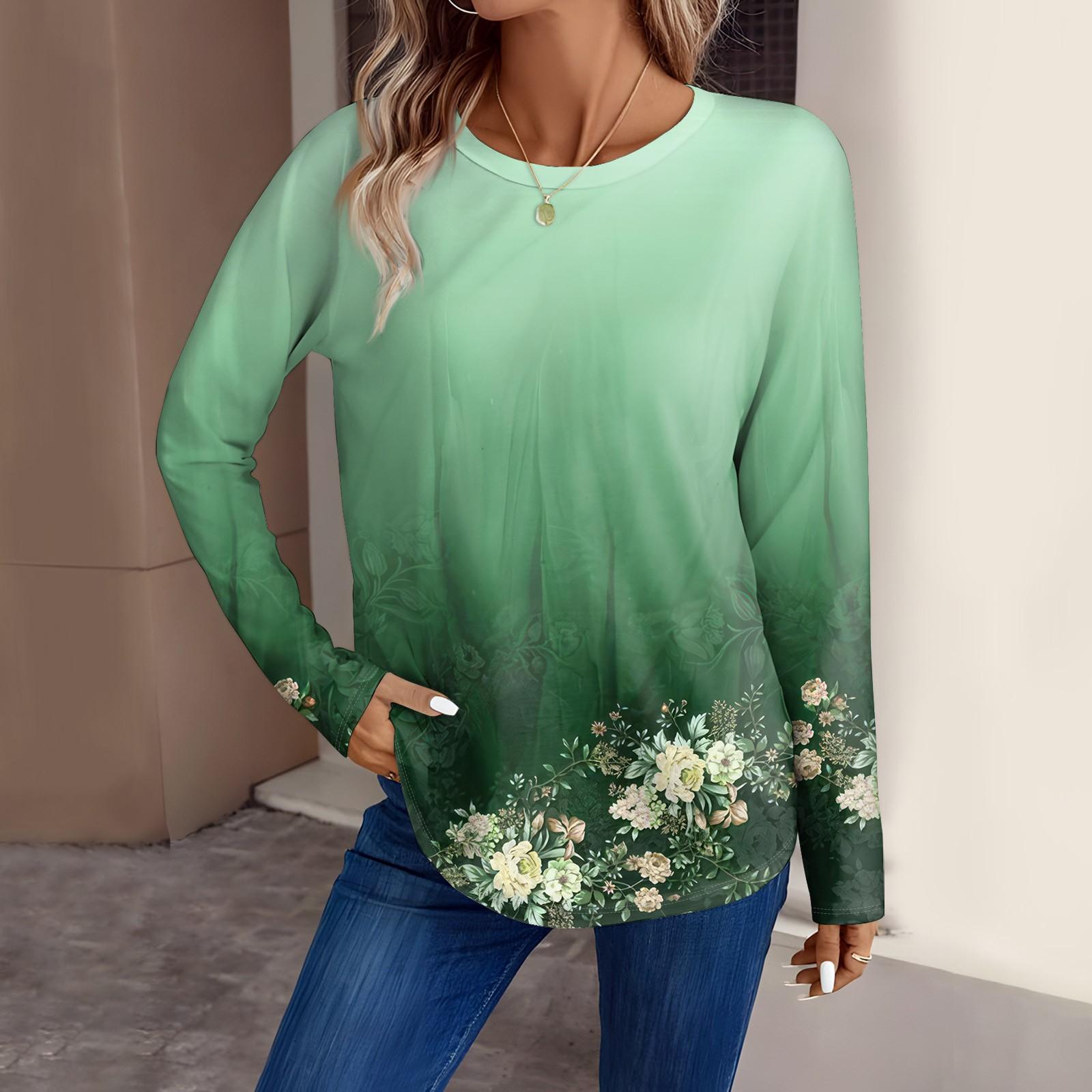 Жіночий модний повсякденний топ з круглим вирізом із квітковим принтом і довгими рукавами XL кавун червоний колір
Жіночий модний повсякденний топ з круглим вирізом із квітковим принтом і довгими рукавами XL кавун червоний колір