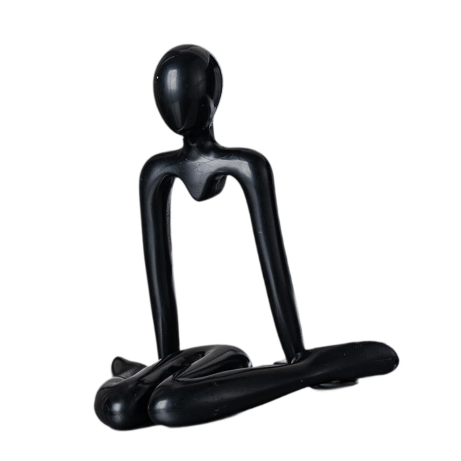 Мыслитель Абстрактная Скульптура Настольное Украшение Новинка Декоративная Статуэтка Современная Статуэтка для Гостиной Офиса Подарок На День Рождения чёрный