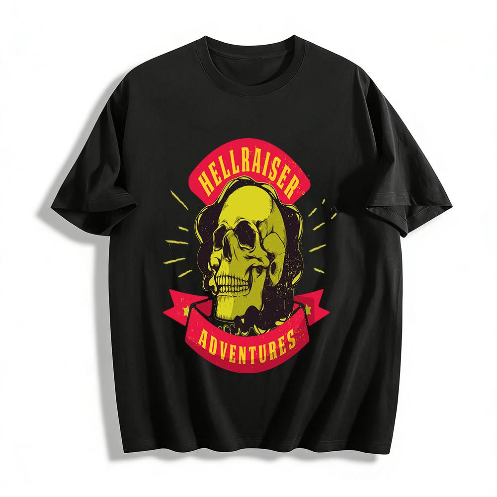 Hellraiser Adventures Vintage Skull Print Trendy Casual Tee Pure cotton T-shirt XXS
Hellraiser Adventures Vintage Skull Print Trendy Casual Tee Pure cotton T-shirt XXS