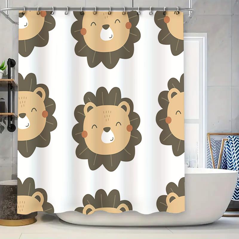 Adorable Lion Print Shower Curtain For Kids Bathroom Decor White Waterproof Fabric With Hooks Set! W60H190(CM)-1 Pcs
Adorable Lion Print Shower Curtain For Kids Bathroom Decor White Waterproof Fabric With Hooks Set! W60H190(CM)-1 Pcs
