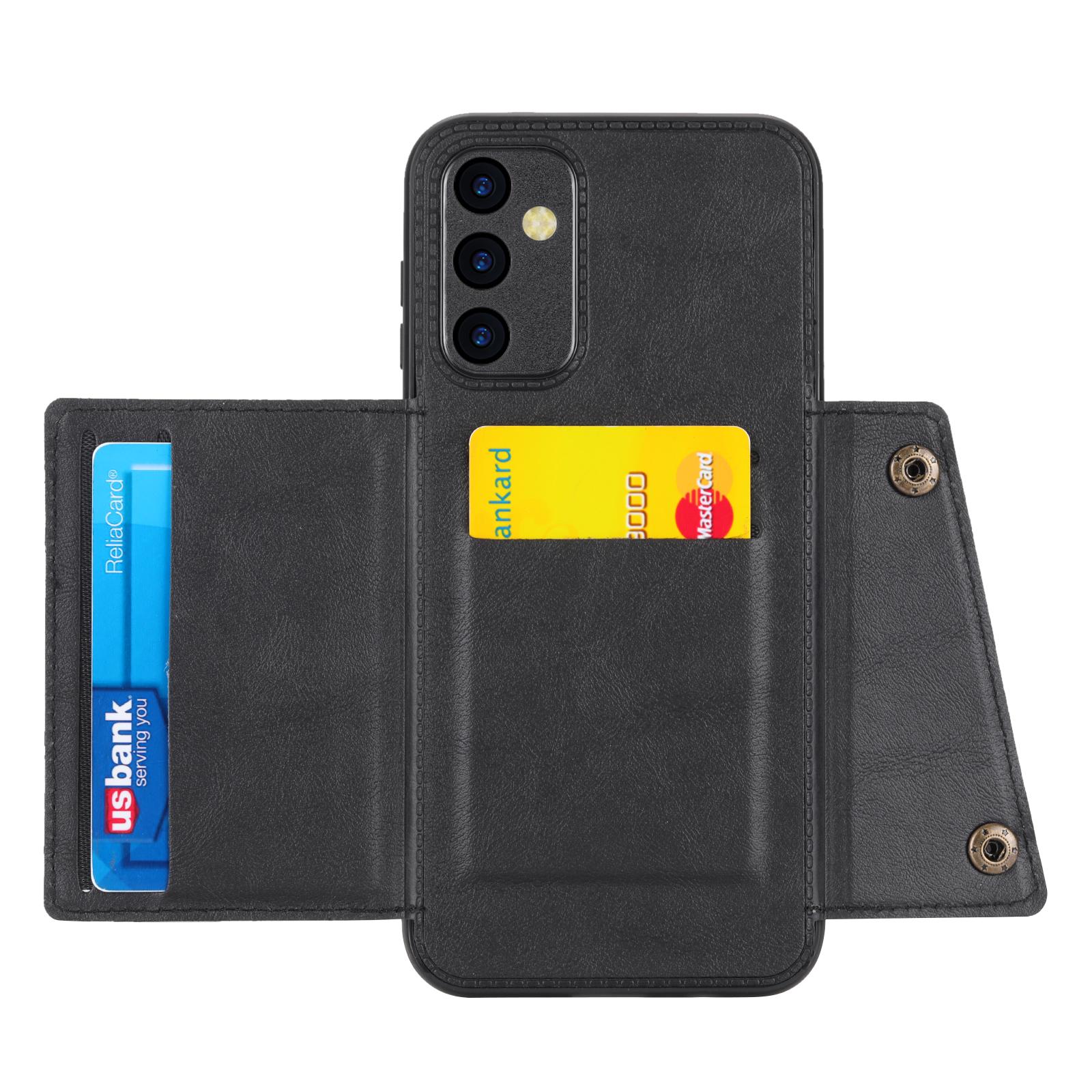 For Samsung Galaxy A54 5G Dual Button Card Slots Phone Case Kickstand Anti-drop PU Leather Coated TPU Cover with Built-in Metal Sheet Grey
For Samsung Galaxy A54 5G Dual Button Card Slots Phone Case Kickstand Anti-drop PU Leather Coated TPU Cover with Built-in Metal Sheet Grey