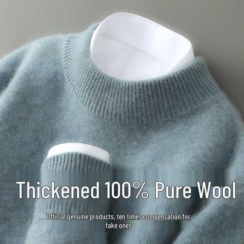 Men s Double-Strand 100% Pure Wool Half-High Collar Sweater for Autumn/Winter - Soft, Loose, Knitted Pullover Base Layer. S 47.5-55kg
Men s Double-Strand 100% Pure Wool Half-High Collar Sweater for Autumn/Winter - Soft, Loose, Knitted Pullover Base Layer. S 47.5-55kg