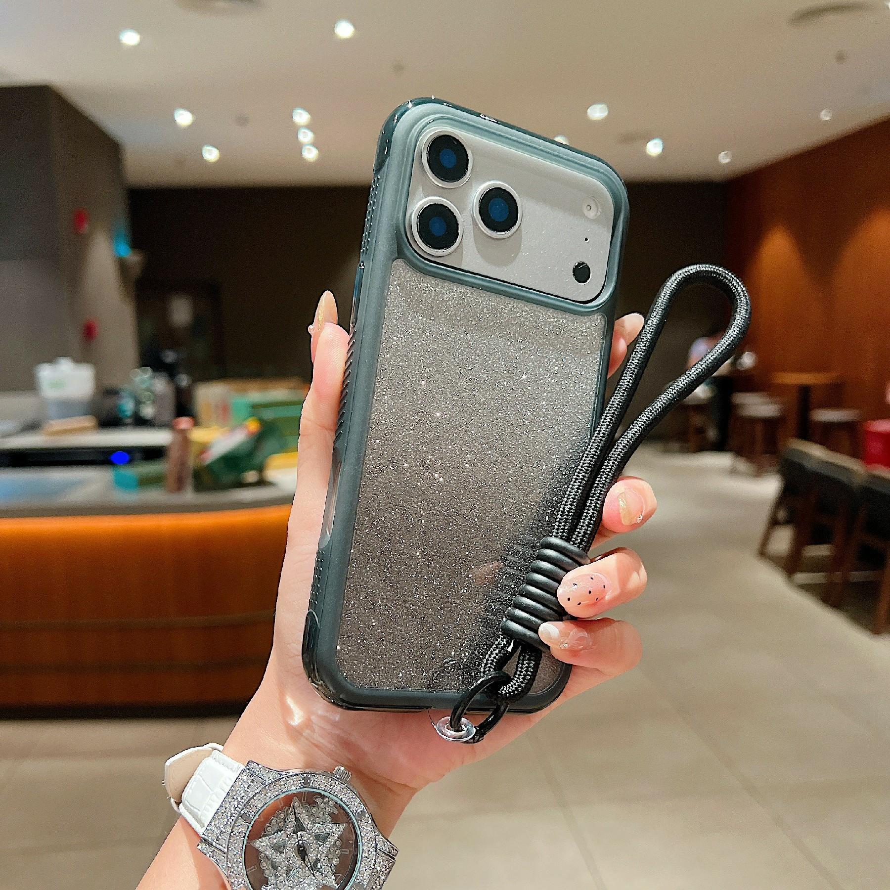 For iPhone 17 Pro Max Case Shockproof TPU + PC Clear Phone Back Cover with Glitter Card/Wrist Strap
For iPhone 17 Pro Max Case Shockproof TPU + PC Clear Phone Back Cover with Glitter Card/Wrist Strap