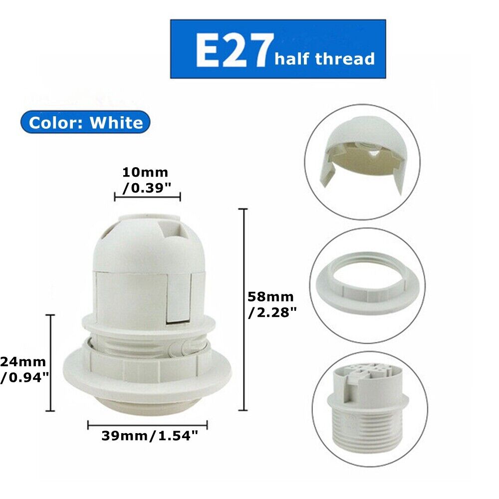 1PC ES E27 M10 Light Bulb Lamp Holder Lampshade Collar Lighting Pendant Socket Screw 2 Colors білий
1PC ES E27 M10 Light Bulb Lamp Holder Lampshade Collar Lighting Pendant Socket Screw 2 Colors білий