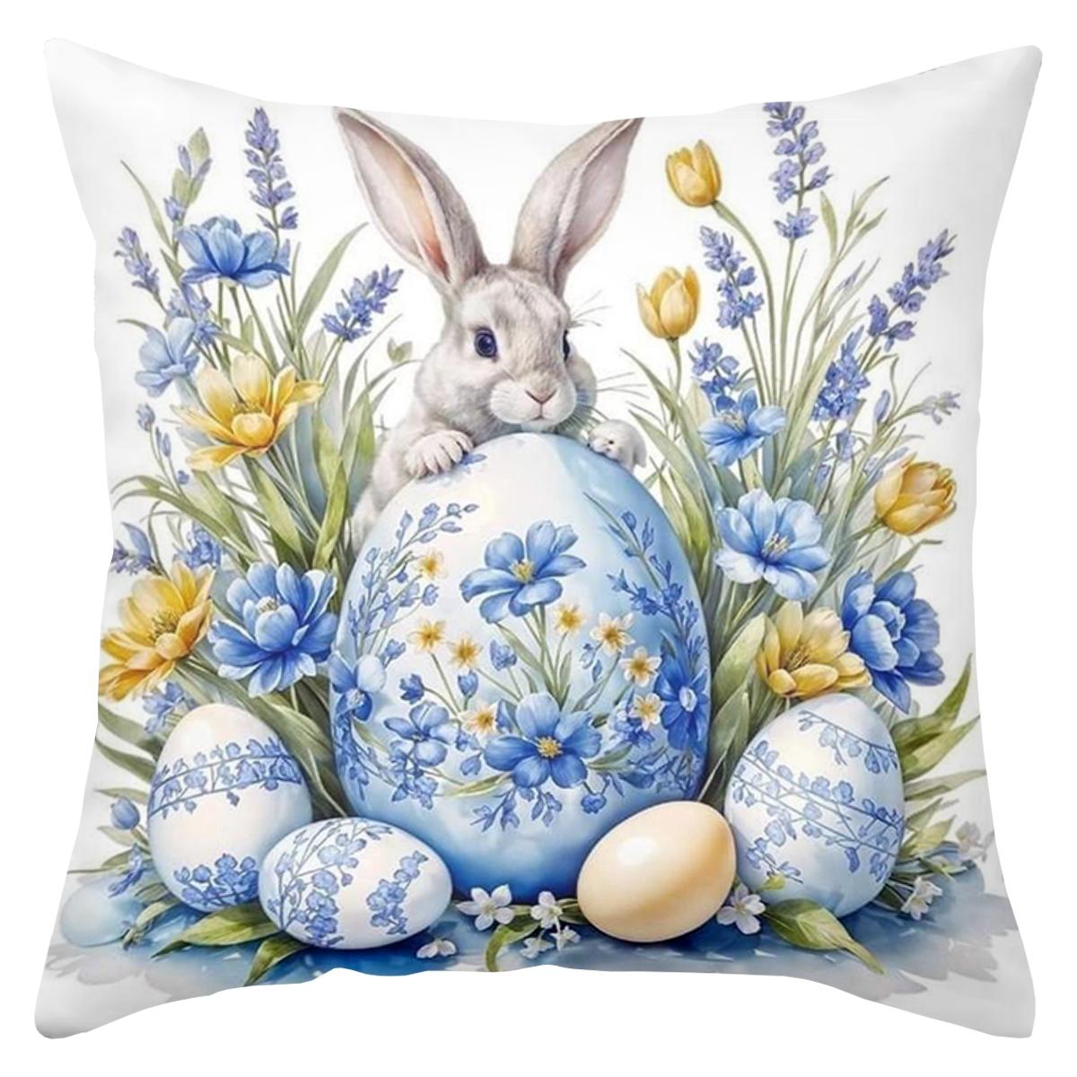 Blue Floral Easter Pillows With Bunny And Eggs Polyester pillowcase, sofa decorative cushion cov Headboard Pillow 45x45cm
Blue Floral Easter Pillows With Bunny And Eggs Polyester pillowcase, sofa decorative cushion cov Headboard Pillow 45x45cm