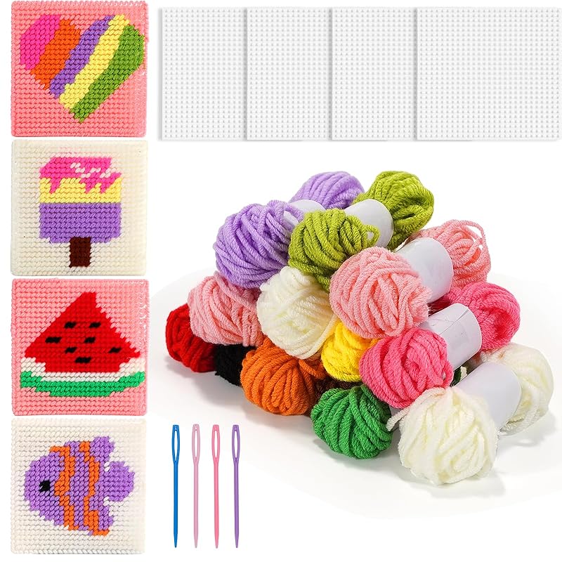 4 pieces embroidered coasters cross stitch cup mat production kit DIY handmade handmade materials With yarn and weaving needles
4 pieces embroidered coasters cross stitch cup mat production kit DIY handmade handmade materials With yarn and weaving needles