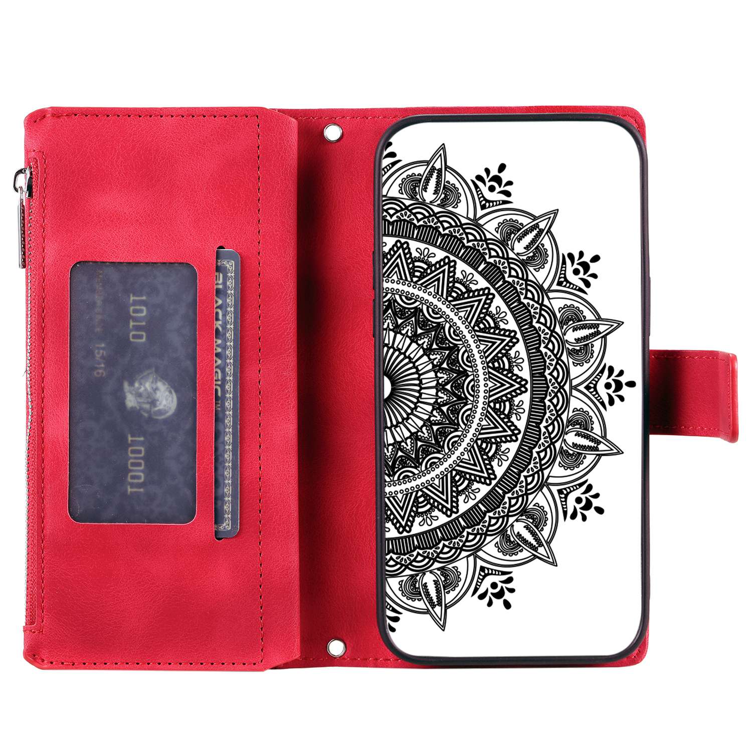 For Samsung Galaxy A13 4G/5G/A04s 4G (164.7 x 76.7 x 9.1 mm) Mandala TPU Phone Cover Stand with Multiple Card Slots Zipper Pocket Wallet Case Purple
For Samsung Galaxy A13 4G/5G/A04s 4G (164.7 x 76.7 x 9.1 mm) Mandala TPU Phone Cover Stand with Multiple Card Slots Zipper Pocket Wallet Case Purple