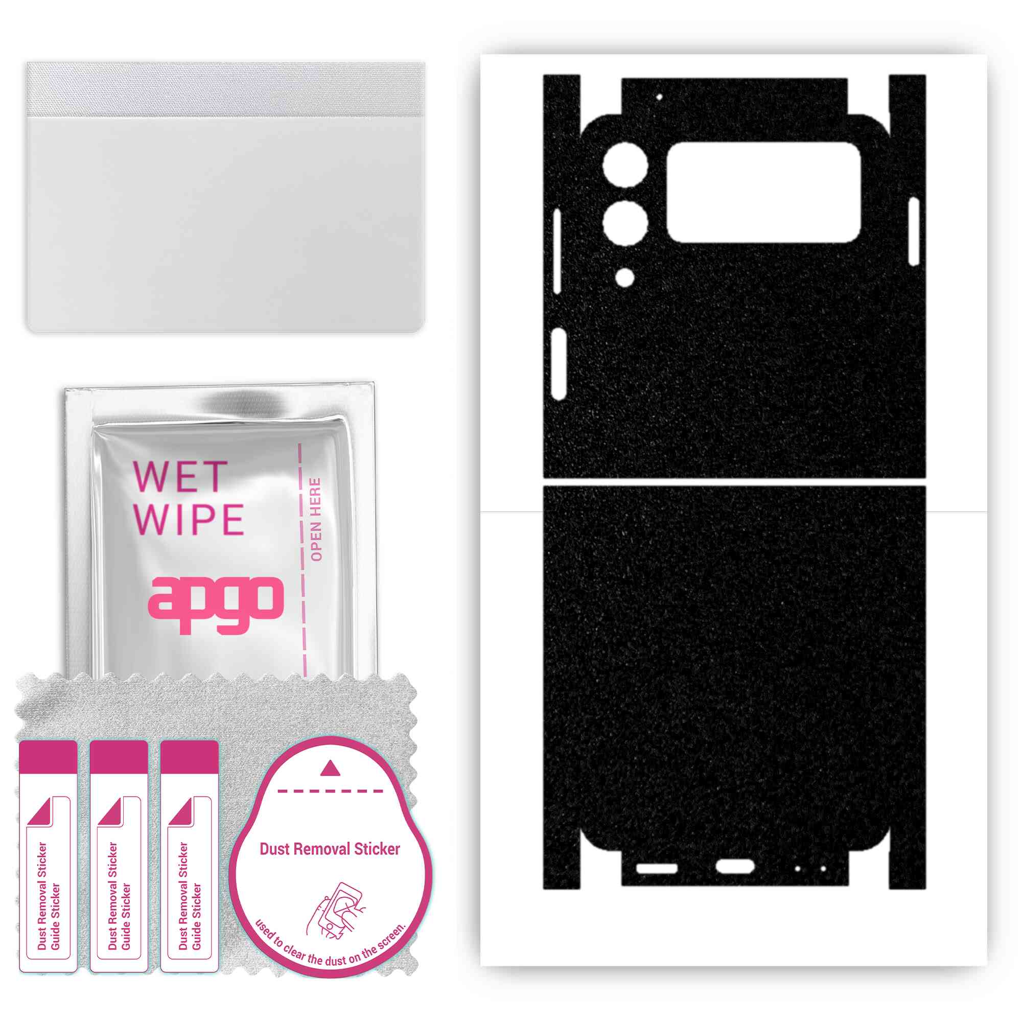 Apgo Protective Skin Sticker for the back+sides compatible with Samsung Galaxy Z Flip 3, Full Wrap Film, Foil, Vinyl - Pattern Matte Black
Apgo Protective Skin Sticker for the back+sides compatible with Samsung Galaxy Z Flip 3, Full Wrap Film, Foil, Vinyl - Pattern Matte Black