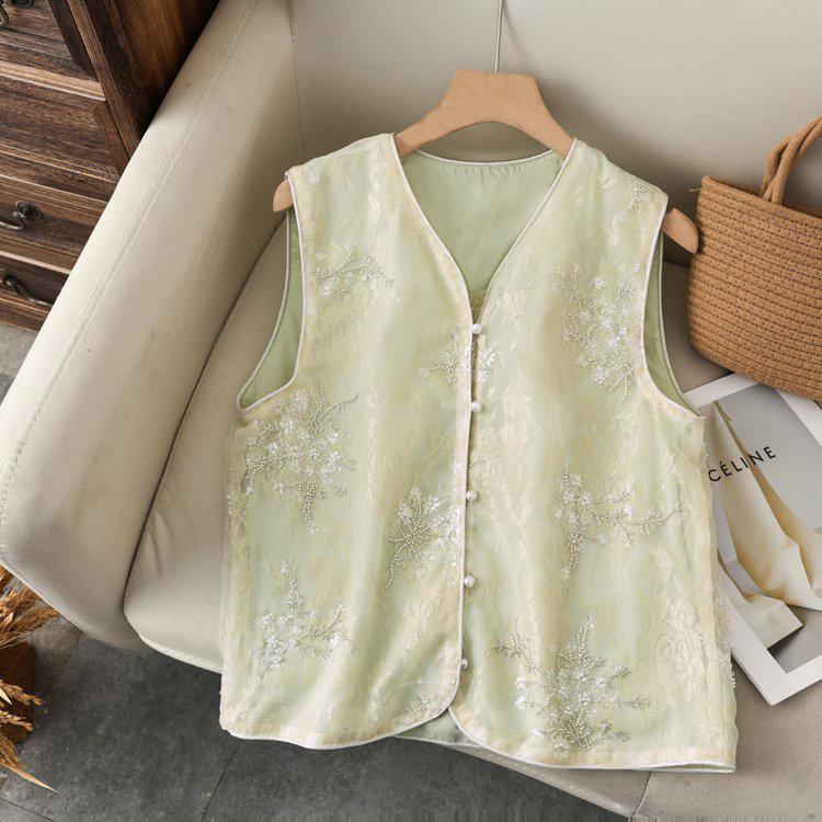 2026 Retro Chinese Embroidery Frog Button Camisole Vest for Women 2XL 110-125 зелений
2026 Retro Chinese Embroidery Frog Button Camisole Vest for Women 2XL 110-125 зелений