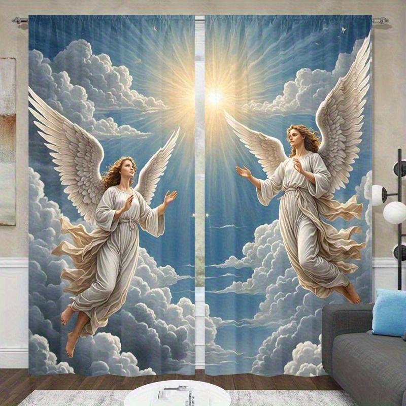Angel Blue Sky Curtains Golden Cloud Accents Bedroom Living Room Office Heaven Inspired Decor Light Filtering Polyester Sitting Window Treatment W100*H70(CM)-Rod Pocket&2PCS
Angel Blue Sky Curtains Golden Cloud Accents Bedroom Living Room Office Heaven Inspired Decor Light Filtering Polyester Sitting Window Treatment W100*H70(CM)-Rod Pocket&2PCS