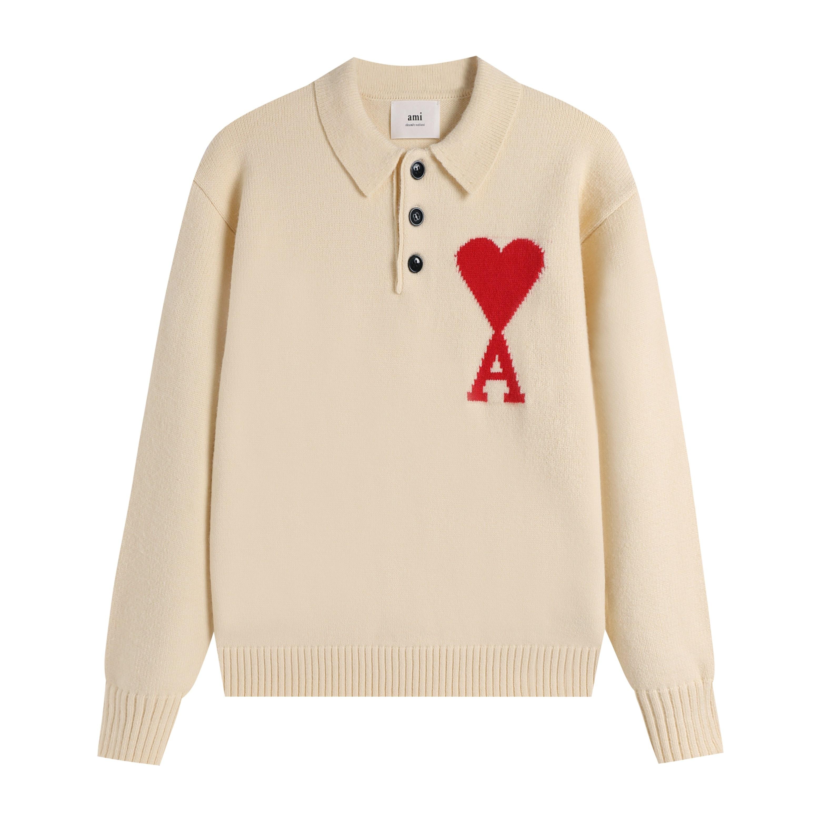 AMI New Polo Collar Knitted Sweater Jacquard Love Couple Woolen Sweater XL
AMI New Polo Collar Knitted Sweater Jacquard Love Couple Woolen Sweater XL
