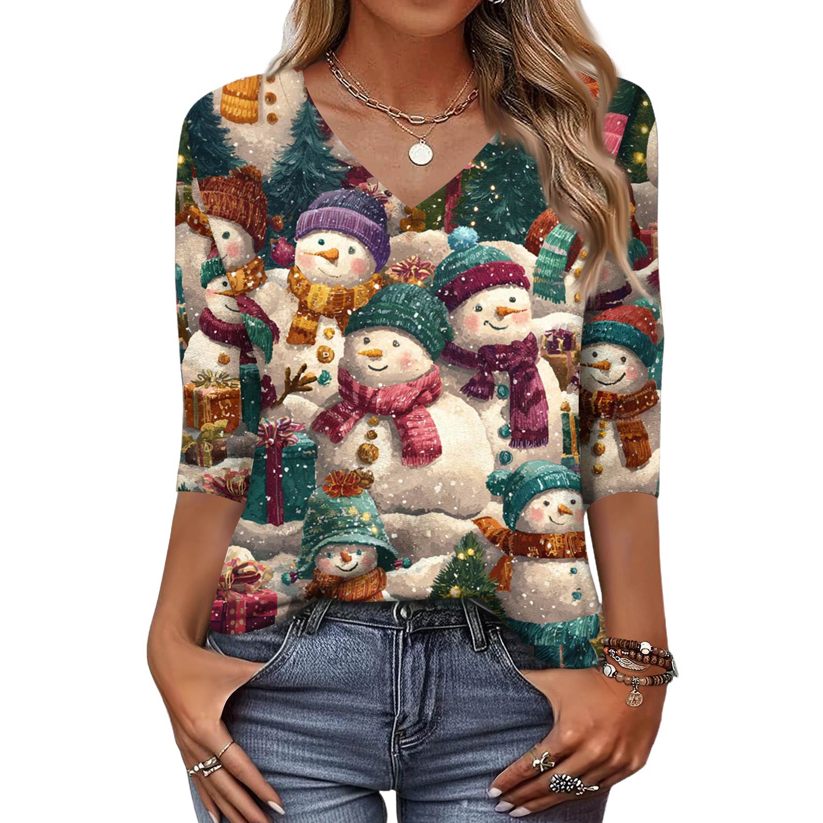 Trendy Vintage 3/4 Sleeve Top For Women,Ladies Casual Three Quarter Sleeve V-neck Printed T-Shirt Blouse XL
Trendy Vintage 3/4 Sleeve Top For Women,Ladies Casual Three Quarter Sleeve V-neck Printed T-Shirt Blouse XL