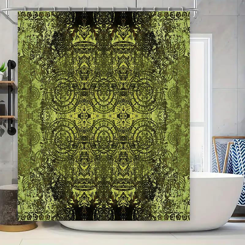 Green Vintage Pattern Shower Curtain With Gold Accents For Bathroom Decor Decorative Bathtub Door Cover 59X72 Inches (L) X60Inch W60H190(CM)-1 Pcs
Green Vintage Pattern Shower Curtain With Gold Accents For Bathroom Decor Decorative Bathtub Door Cover 59X72 Inches (L) X60Inch W60H190(CM)-1 Pcs