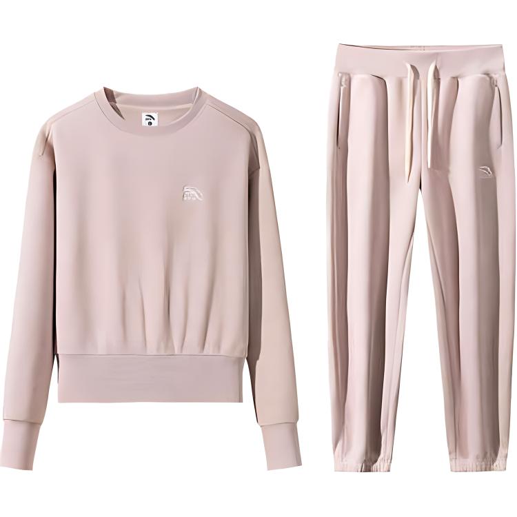 Anta Comfortable Breathable Loose Fit Round Neck Sweatshirt And High Waist Drawstring Cuffed Pants Set Women Tops, Bottoms Moran-Pink 962448202-3 S
Anta Comfortable Breathable Loose Fit Round Neck Sweatshirt And High Waist Drawstring Cuffed Pants Set Women Tops, Bottoms Moran-Pink 962448202-3 S