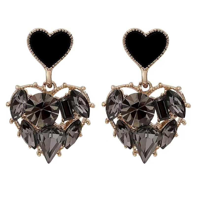 HAPVITAL heart shaped earrings ladies Popularity Zirconia for metal allergies earrings temperament woman gift fashionable and popular (Black Love)
HAPVITAL heart shaped earrings ladies Popularity Zirconia for metal allergies earrings temperament woman gift fashionable and popular (Black Love)