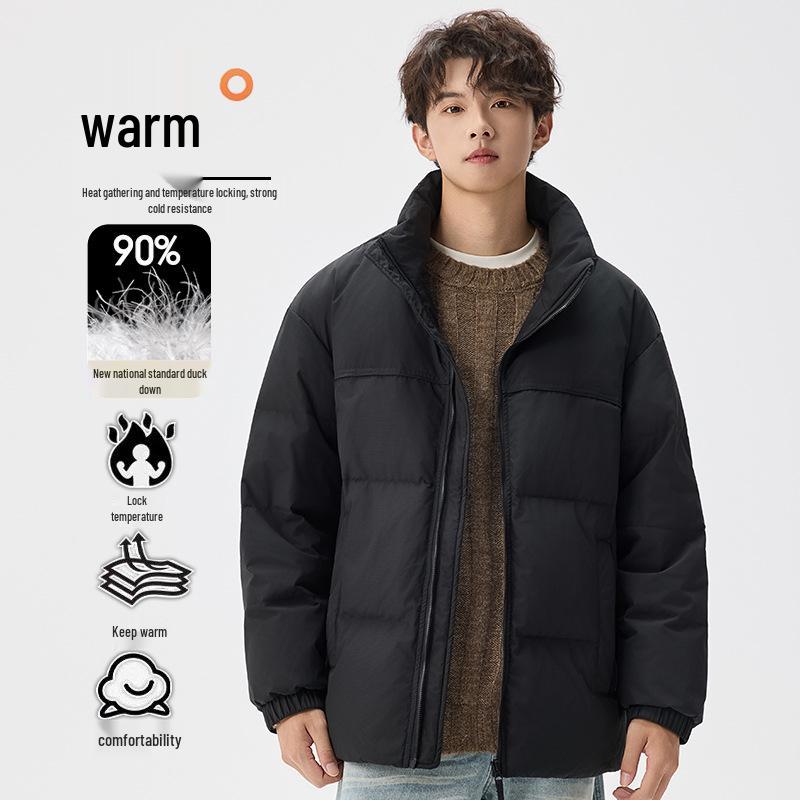 Men s Winter Down Jacket, Stand Collar, 90% Down, Color-Block, Versatile, Warm Outerwear Fashion for Couples M
Men s Winter Down Jacket, Stand Collar, 90% Down, Color-Block, Versatile, Warm Outerwear Fashion for Couples M