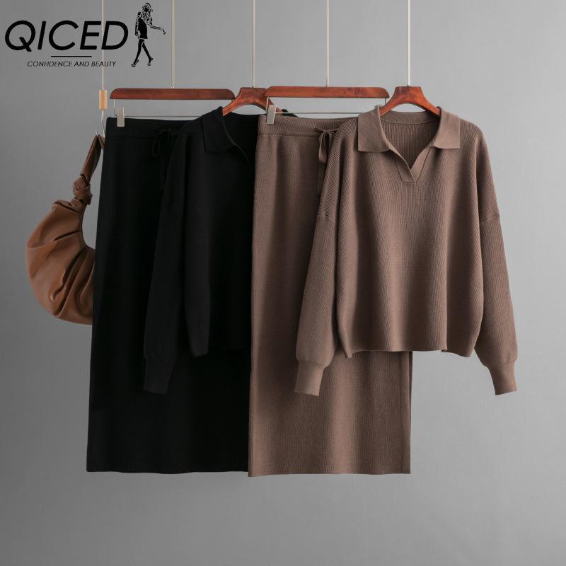 QICED Solid-color High-neck Sweater, Split Half-body, Body-hugging Skirt, Two-piece Autumn and Winter Knitted Suit for Women One Size чорний
QICED Solid-color High-neck Sweater, Split Half-body, Body-hugging Skirt, Two-piece Autumn and Winter Knitted Suit for Women One Size чорний