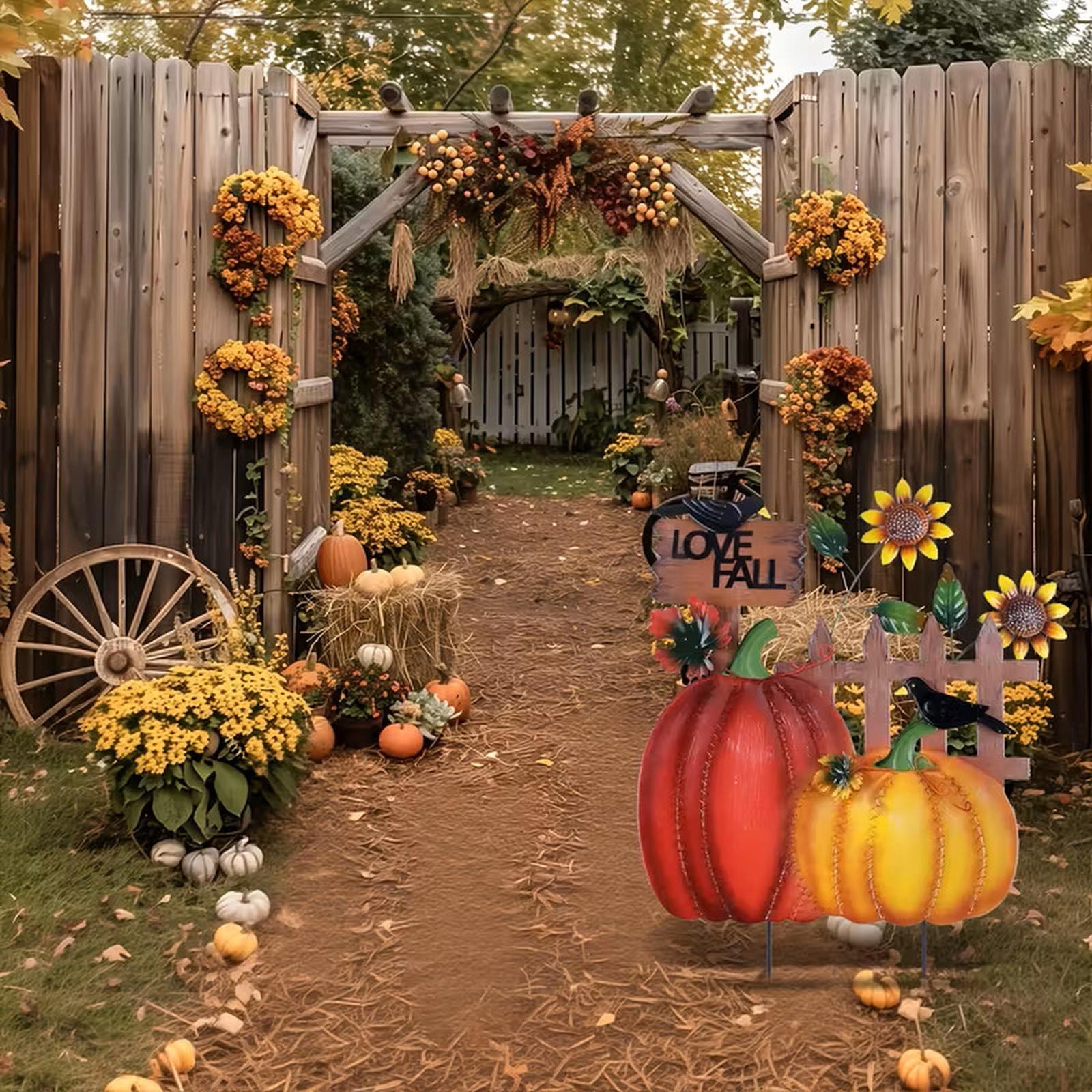 Outdoor Metal Garden Stake Decoration with Pumpkin Sunflower and Bird Design Fall Yard Art Lawn Ornament for Seasonal Outdoor Display one size
Outdoor Metal Garden Stake Decoration with Pumpkin Sunflower and Bird Design Fall Yard Art Lawn Ornament for Seasonal Outdoor Display one size