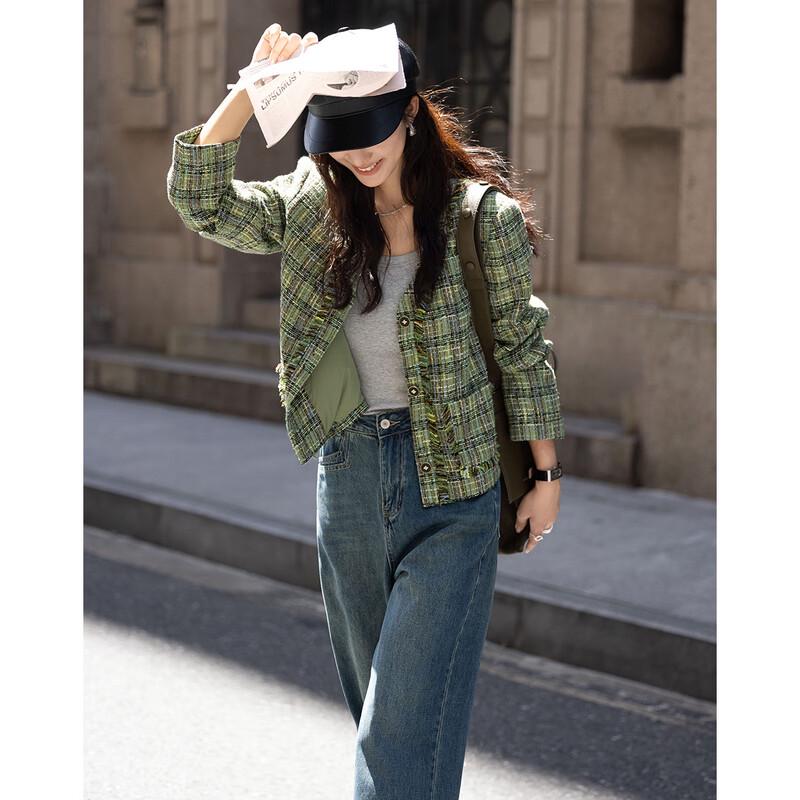De Mana Women s Fresh Green Tweed V-Neck Blazer L
De Mana Women s Fresh Green Tweed V-Neck Blazer L