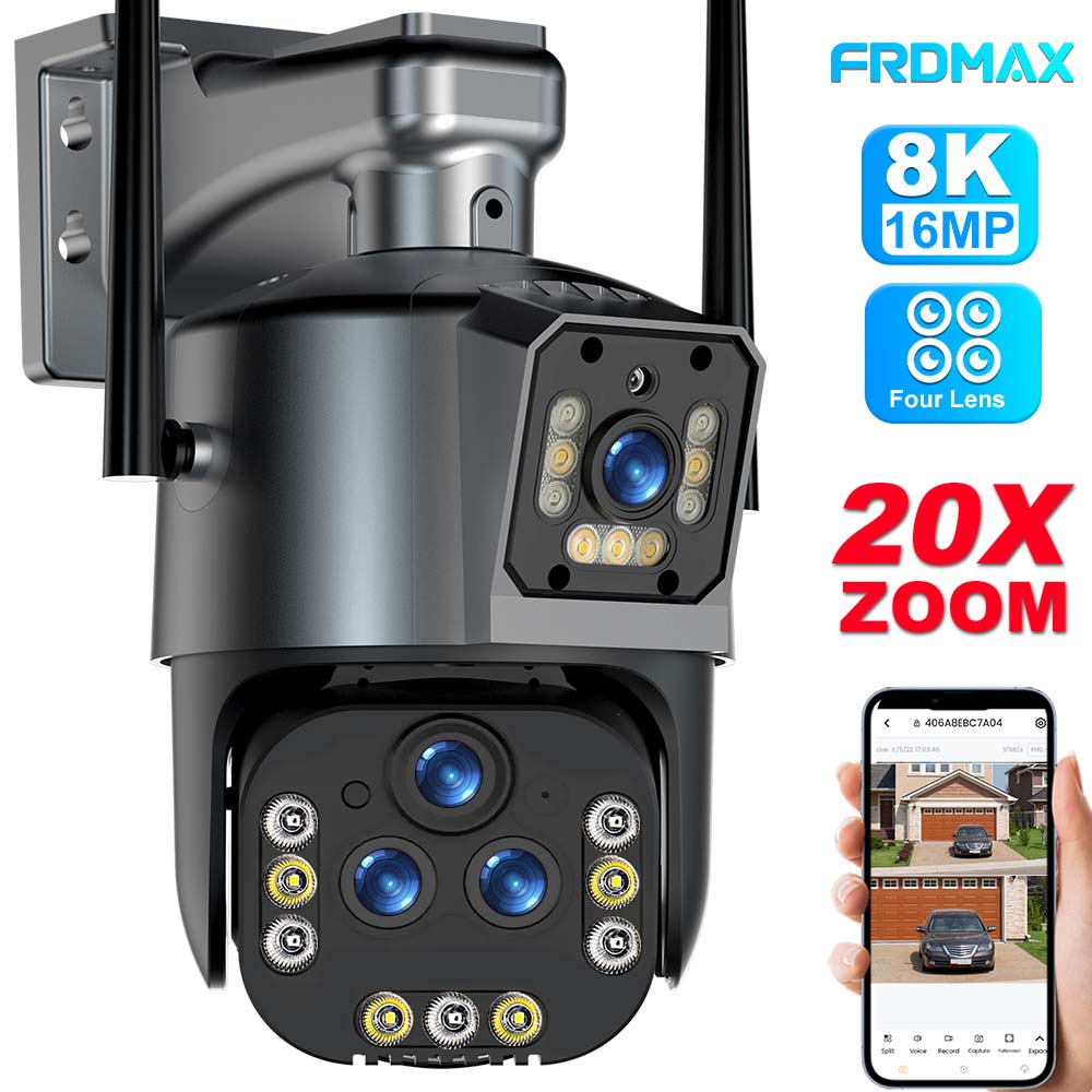 16MP 8K IP 20X Zoom Outdoor Wireless Security Camera 4K Four Lens PTZ Cam Smart Home CCTV Wifi Surveillance Cameras 2K Camera No Card
16MP 8K IP 20X Zoom Outdoor Wireless Security Camera 4K Four Lens PTZ Cam Smart Home CCTV Wifi Surveillance Cameras 2K Camera No Card