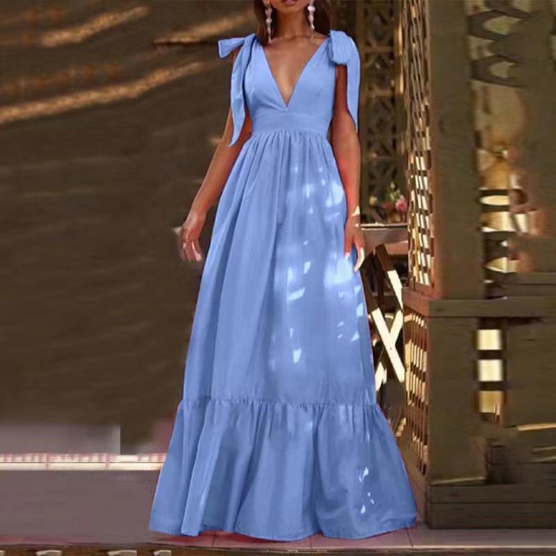 Spring Summer Deep V-Neck Backless Strappy Camisole Evening Gown XL синий
Spring Summer Deep V-Neck Backless Strappy Camisole Evening Gown XL синий