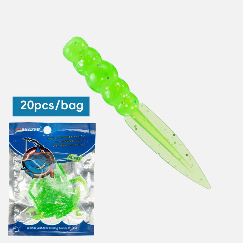 20Pcs New Mini Soft Fishing Lure 0.3g/35mm Silicone Willow Bait Swimbait Wobblers Worm Bass Carp Rockfishing Fishing Tackle зелений
20Pcs New Mini Soft Fishing Lure 0.3g/35mm Silicone Willow Bait Swimbait Wobblers Worm Bass Carp Rockfishing Fishing Tackle зелений
