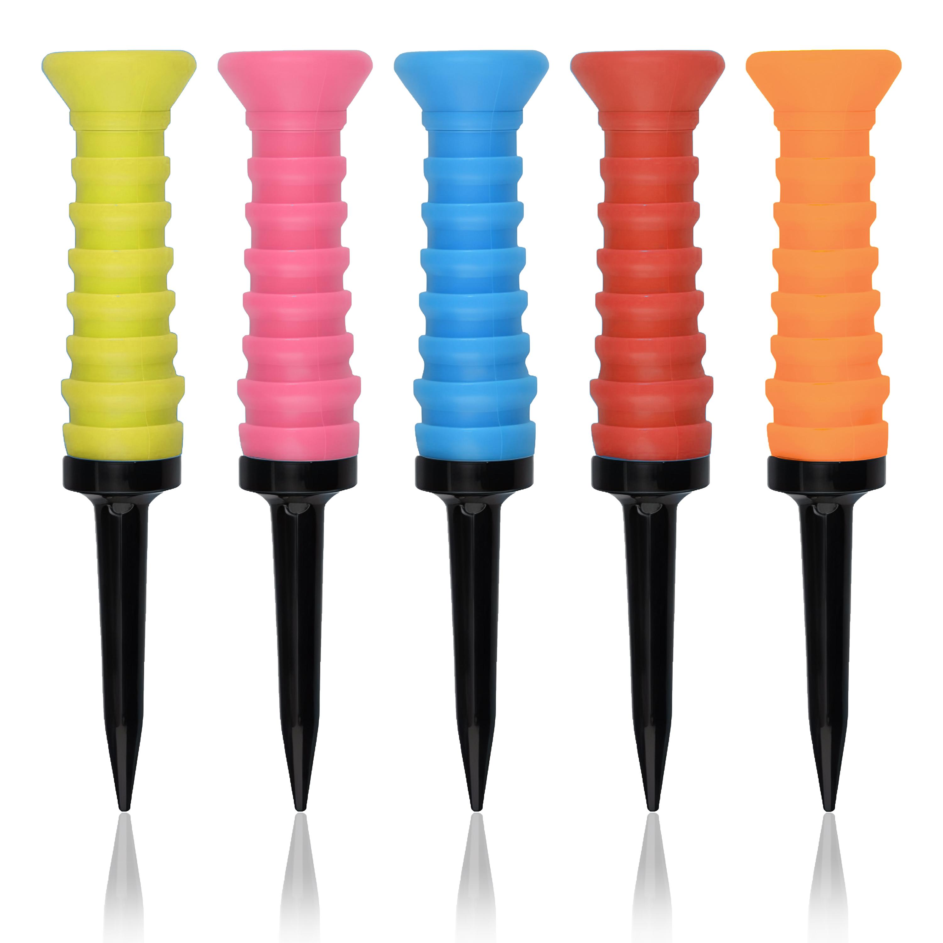 5pcs 360° Flexible Rubber Golf Tees, 3.27in/83mm, Durable, Low Friction, Vibrant Multicolor - Ideal for Everyday Golfers
5pcs 360° Flexible Rubber Golf Tees, 3.27in/83mm, Durable, Low Friction, Vibrant Multicolor - Ideal for Everyday Golfers