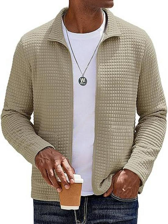 2024 Autumn/Winter Men s Casual Plaid Jacket with Lapel and Zipper M хакі
2024 Autumn/Winter Men s Casual Plaid Jacket with Lapel and Zipper M хакі