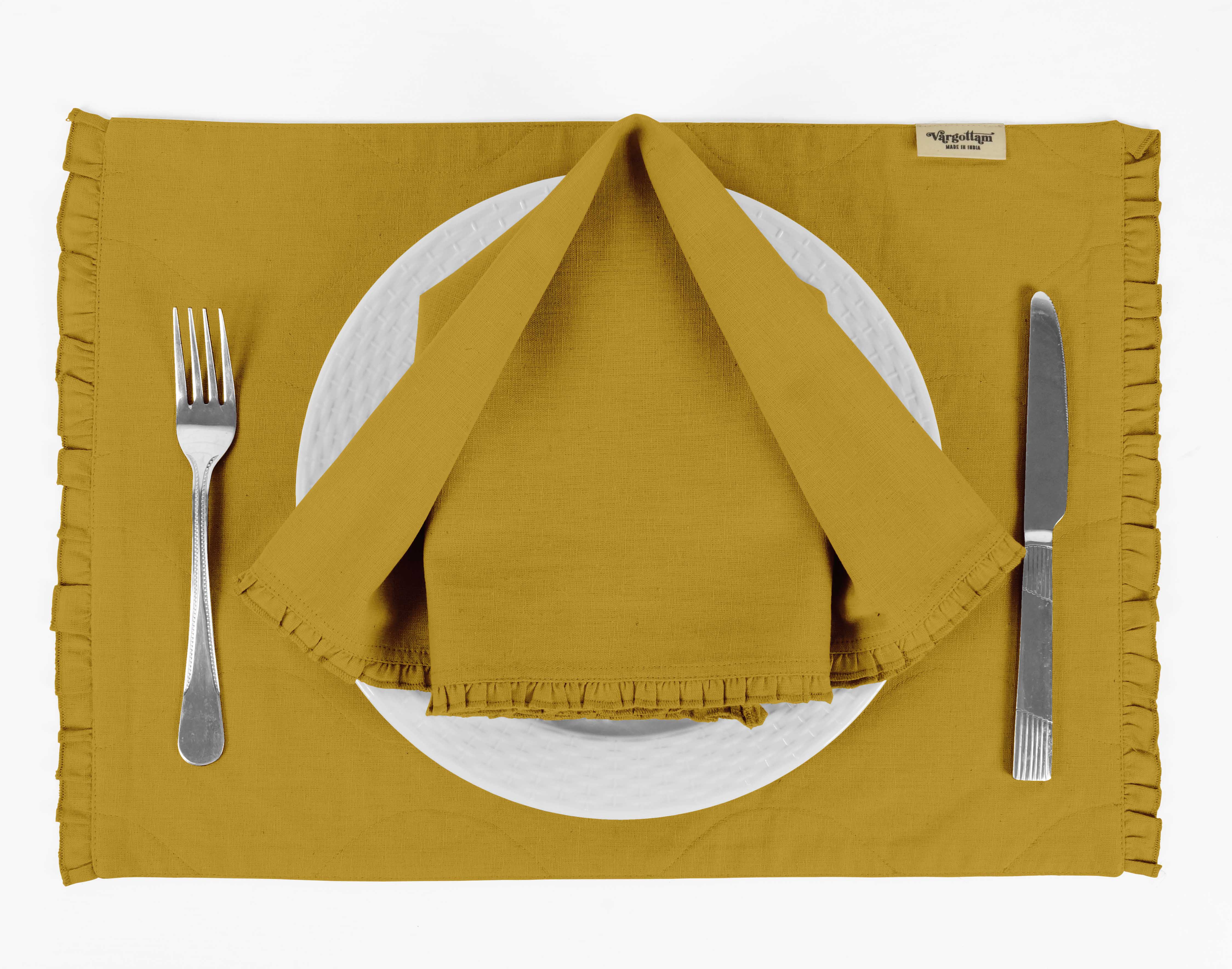 Vargottam Black Solid Home Decor Everyday Washable Frill Placemats With Napkins Dining Table Decor-Pack Of Pack Of 6 жовтий
Vargottam Black Solid Home Decor Everyday Washable Frill Placemats With Napkins Dining Table Decor-Pack Of Pack Of 6 жовтий