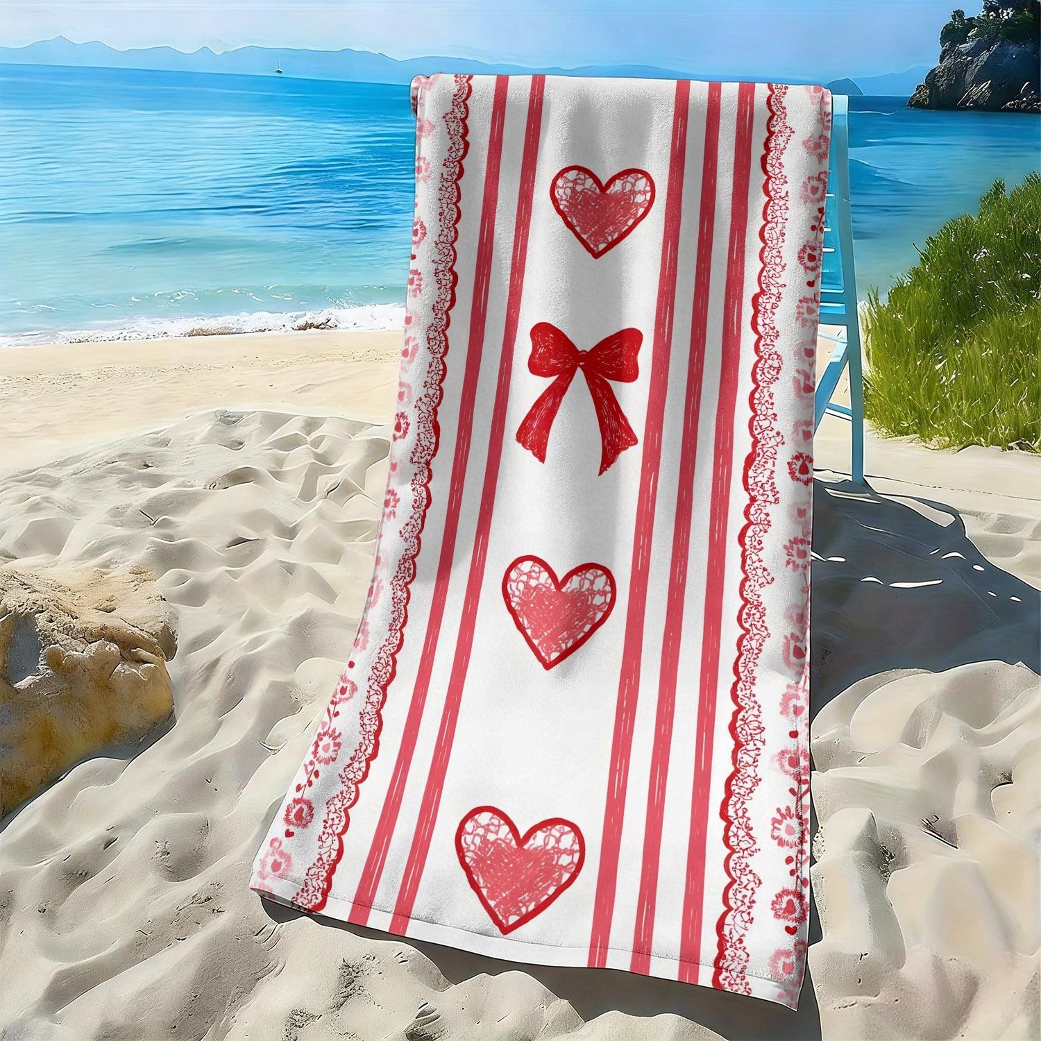 Romantic lace heart pattern style polyester microfiber beach towel is highly absorbent, suitable for swimming and beach outings W30*H60(CM)
Romantic lace heart pattern style polyester microfiber beach towel is highly absorbent, suitable for swimming and beach outings W30*H60(CM)