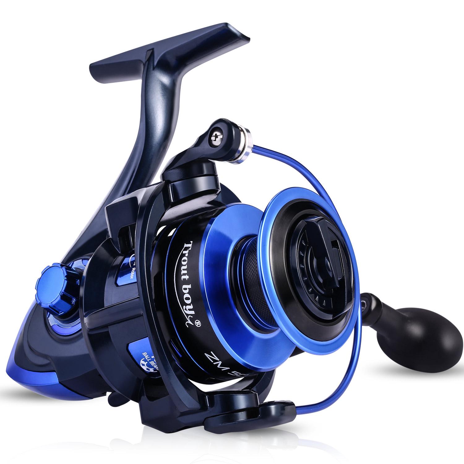 Sougayilang 13 + 1BB спиннинговая рыболовная катушка с металлическим корпусом, прочный 5 кг, сильная мощность, катушка ZM 2000-5000 2000 чёрный/синий