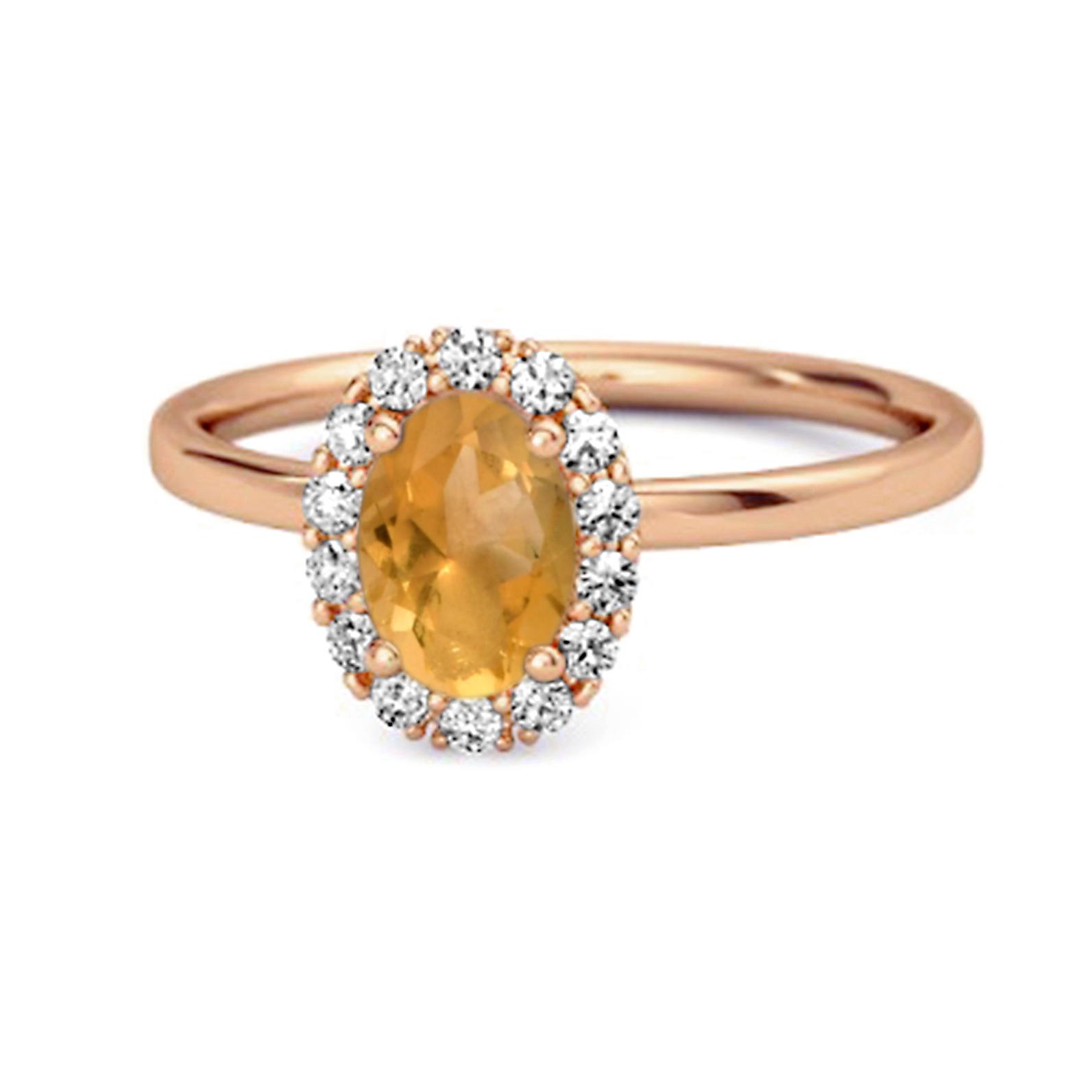 Citrine Solitaire Halo Accents Ring - 925 Sterling Silver Rose Gold Vermeil 11.5 Яскраво-рожевий
Citrine Solitaire Halo Accents Ring - 925 Sterling Silver Rose Gold Vermeil 11.5 Яскраво-рожевий