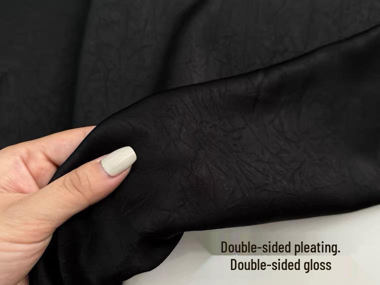 Double-sided Irregular Pleated Black Acetate Satin Fabric for Anti-Wrinkle Shirts and Skirts
Double-sided Irregular Pleated Black Acetate Satin Fabric for Anti-Wrinkle Shirts and Skirts
