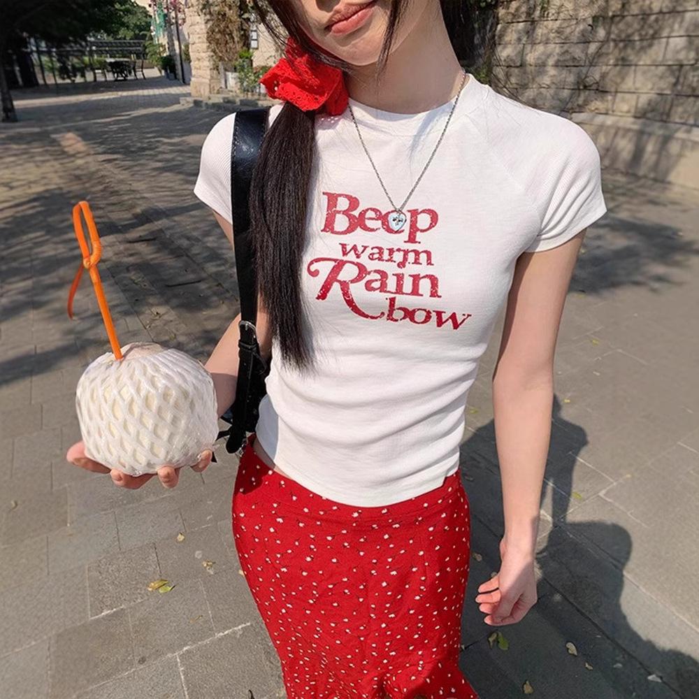 2025 Summer Hot Girl Slim Fit Raglan T-shirt - Pure Cotton, Short Sleeve, American Letter Print XL білий
2025 Summer Hot Girl Slim Fit Raglan T-shirt - Pure Cotton, Short Sleeve, American Letter Print XL білий