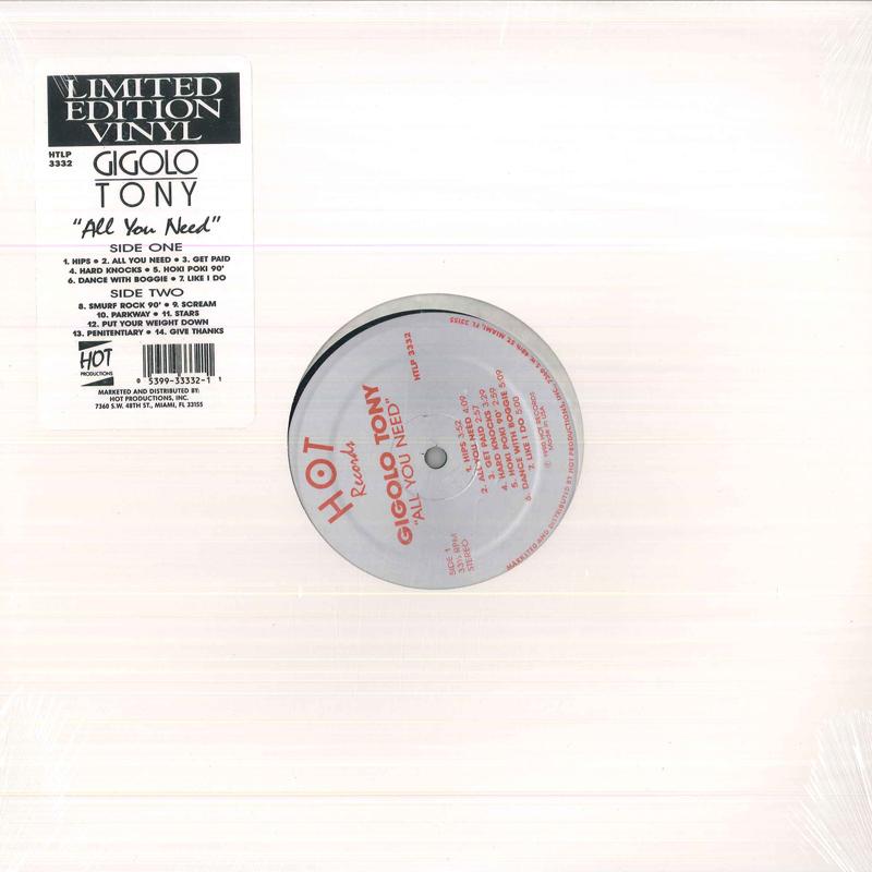 LP Record GIGOLO TONY - All You Need HTLP3332 Hot Records 1990 US Rap & Hip-Hop/R&B
LP Record GIGOLO TONY - All You Need HTLP3332 Hot Records 1990 US Rap & Hip-Hop/R&B