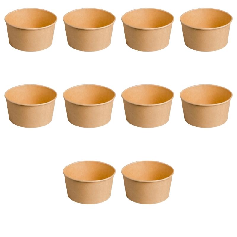 10pcs Set Kraft Paper Bowls With Lids, Thick And Leak Proof Dishes Perfect For Takeaway And Convenient Dining Solution
10pcs Set Kraft Paper Bowls With Lids, Thick And Leak Proof Dishes Perfect For Takeaway And Convenient Dining Solution