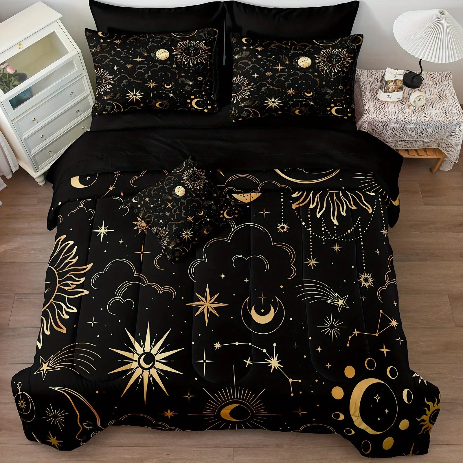 Black Golden Bedding Set Sun And Moon 3D Print Large Bag Bedding Set Posy Bedding Set Mandela Quilt Cover Soft Microfiber Duvet Cover Set&EU Single(135x200cm)
Black Golden Bedding Set Sun And Moon 3D Print Large Bag Bedding Set Posy Bedding Set Mandela Quilt Cover Soft Microfiber Duvet Cover Set&EU Single(135x200cm)