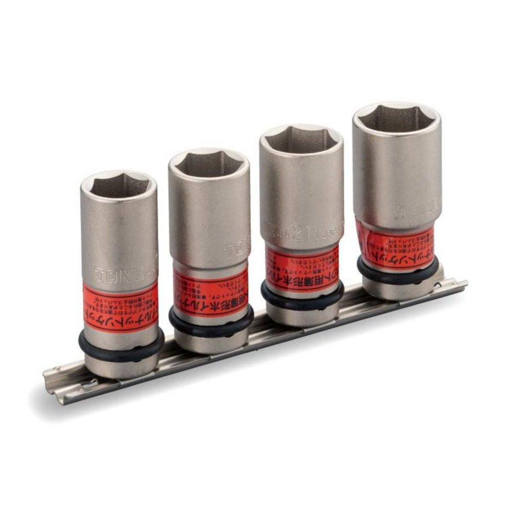TONE Thin foil nut socket set for impact (with holder) HA404N Drive angle 12.7mm (12 ) Contents 4 items
TONE Thin foil nut socket set for impact (with holder) HA404N Drive angle 12.7mm (12 ) Contents 4 items