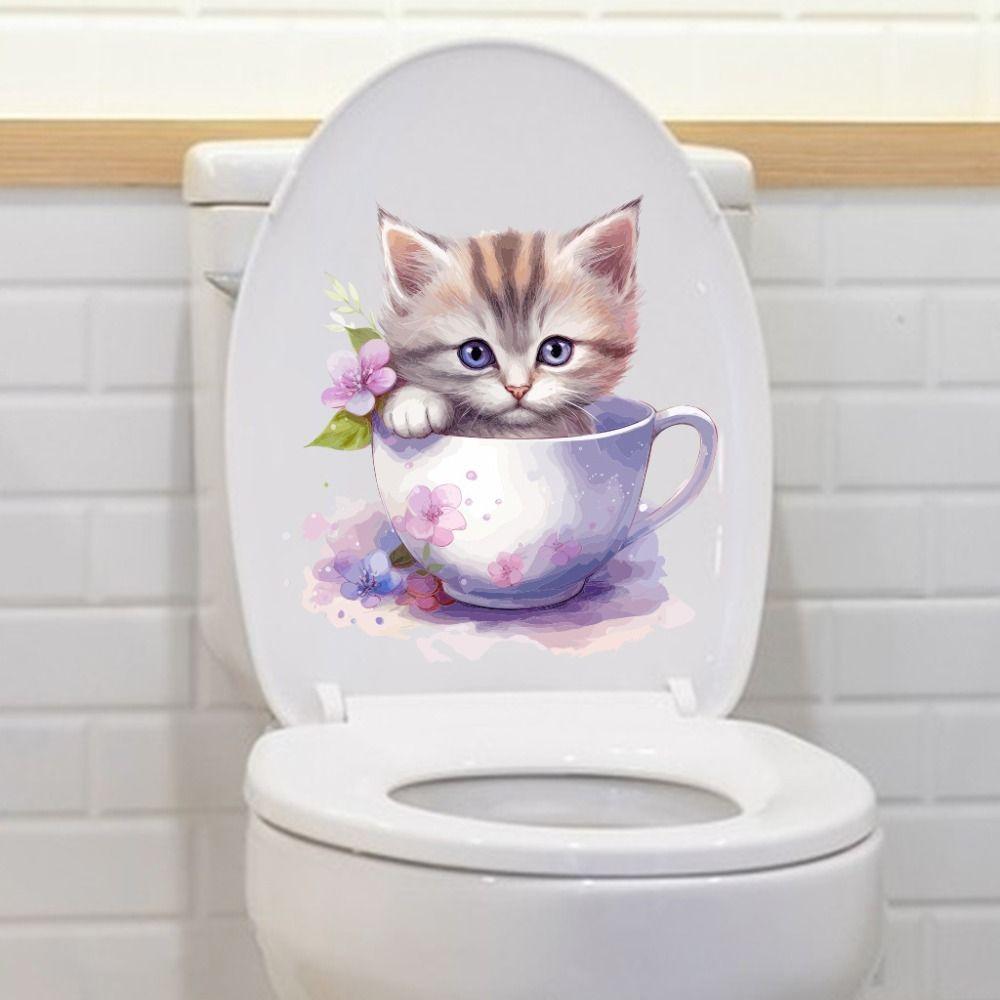 Self-adhesive Cat Wall Decals Waterproof Cartoon Bathroom Mural Cat Toilet Sticke Bathroom 4
Self-adhesive Cat Wall Decals Waterproof Cartoon Bathroom Mural Cat Toilet Sticke Bathroom 4